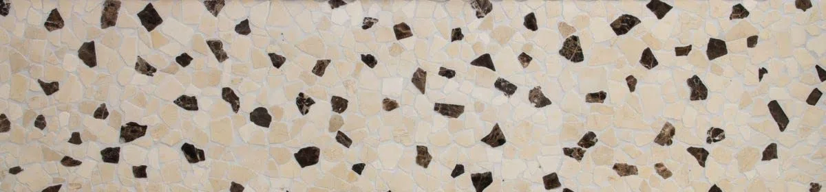 Piastrelle a mosaico in marmo naturale, beige, marrone, ciot CastanaoCream, per pavimenti, pareti, bagno, doccia, cucina, specchio, rivestimento, vasca da bagno, mosaico
