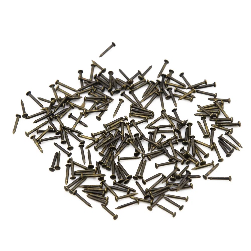 Yasorn Attrezzi decorativi di scatole decorative dell'oggetto d'antiquariato del chiodo di legno Accessori Mini vite del chiodo (bronzo, insieme di 500pcs)