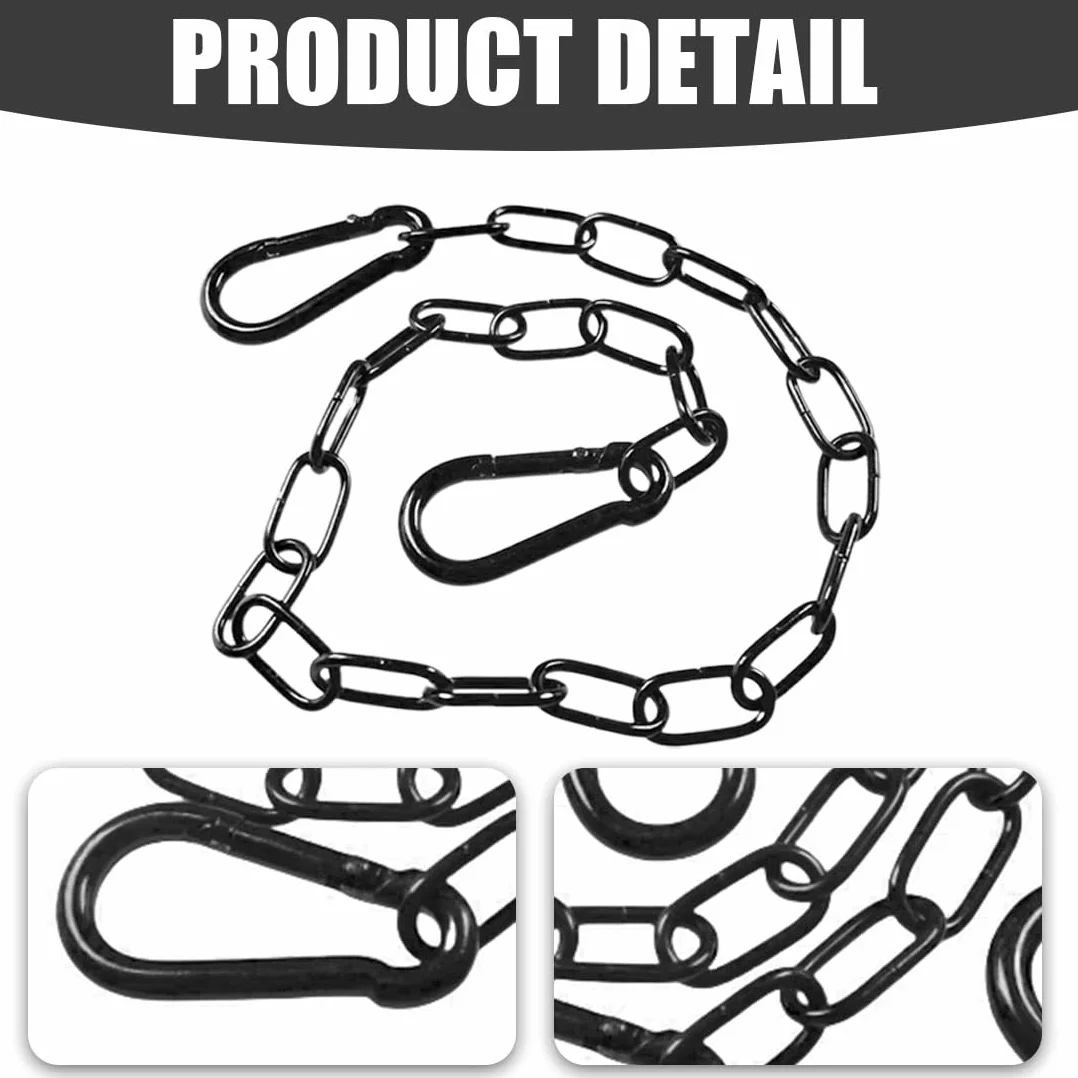 Catena in acciaio inox, catena in acciaio nero, 0,6 m, in acciaio inox, catena a maglie con moschettone, catena in acciaio inox, per porte di recinzione, cancelli da giardino,Appendere la recinzione