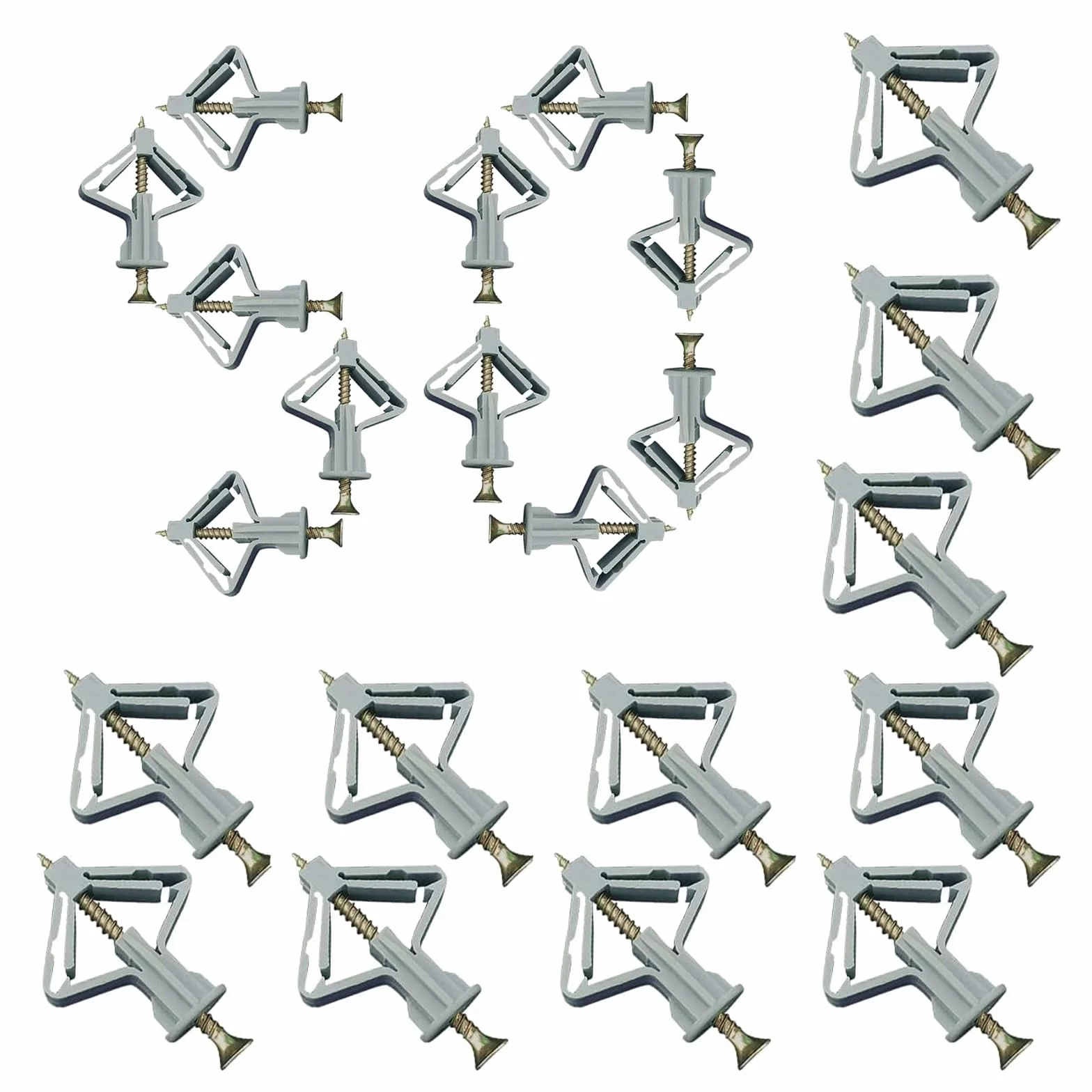 Set tasselli per cartongesso M8, 100 tasselli per cavità con viti, tasselli per cartongesso con viti (50 tasselli, 50 viti), viti e tasselli per cavità a farfalla
