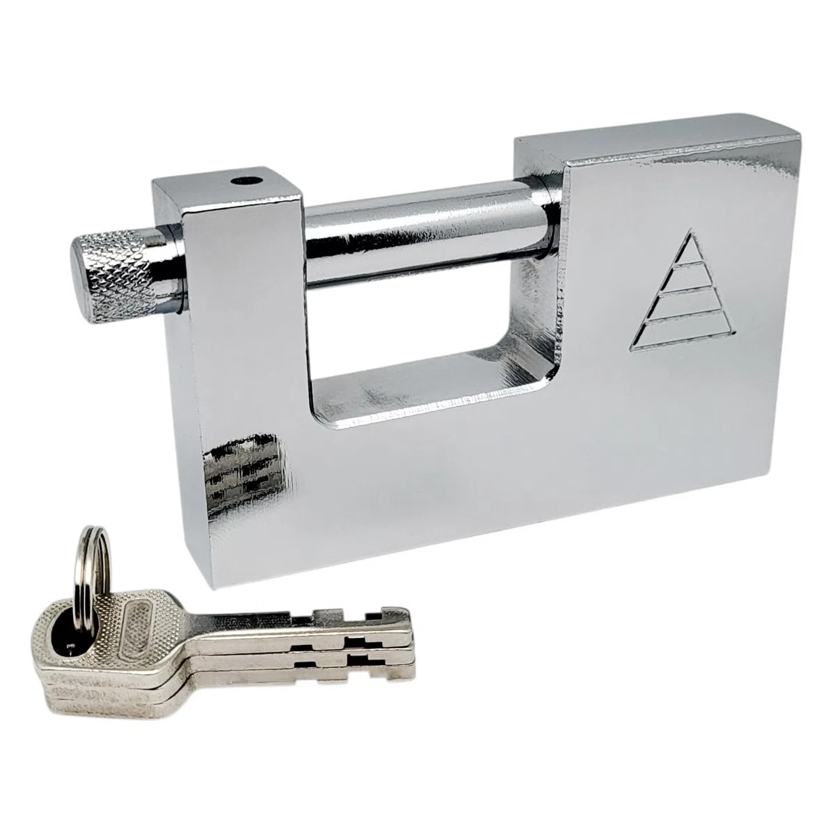 FAST WORLD SHOPPING - Lucchetto Corazzato Antiscasso 67 mm in Acciaio con 3 Chiavi – Lucchetto Alta Sicurezza per Moto, Cancello, Serranda e Garage – Catenaccio Blindato con Grillo 8 mm
