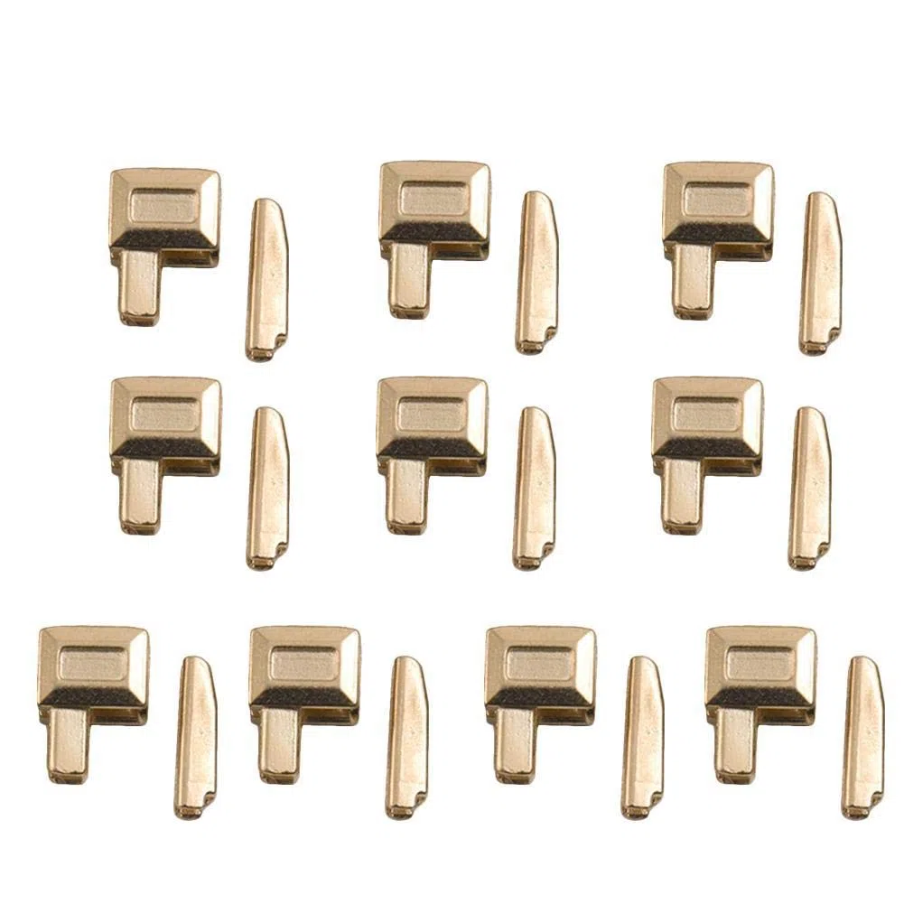 10 perni di inserimento per cerniera in metallo, accessori a doppia testa, riparazione perno coda, presa per cerniera, kit di riparazione per cerniera, fermaporta per cerniera (oro)