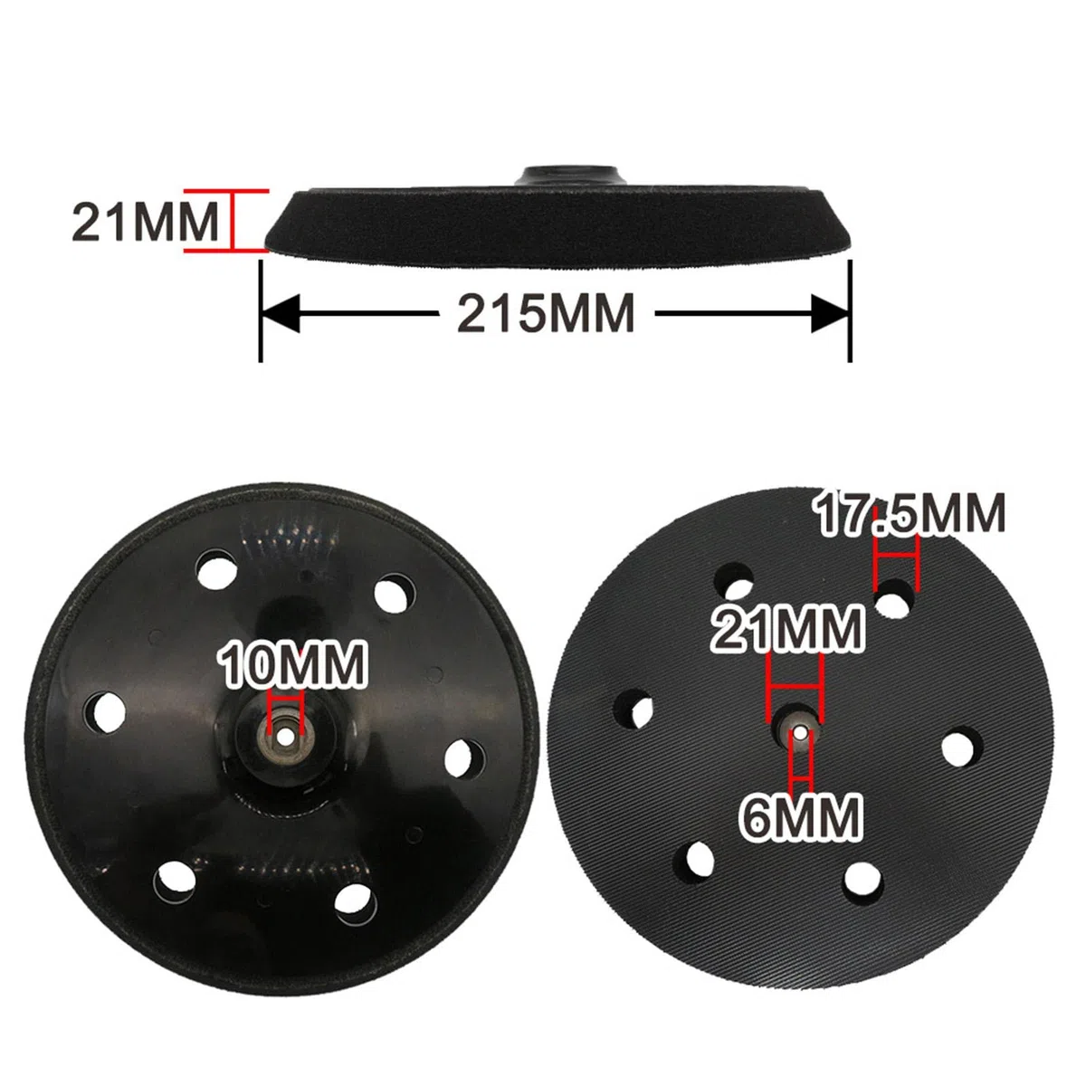 Colcolo Platorello per Lucidatura a Parete Platorello a 6 Fori 215 Mm per Disco