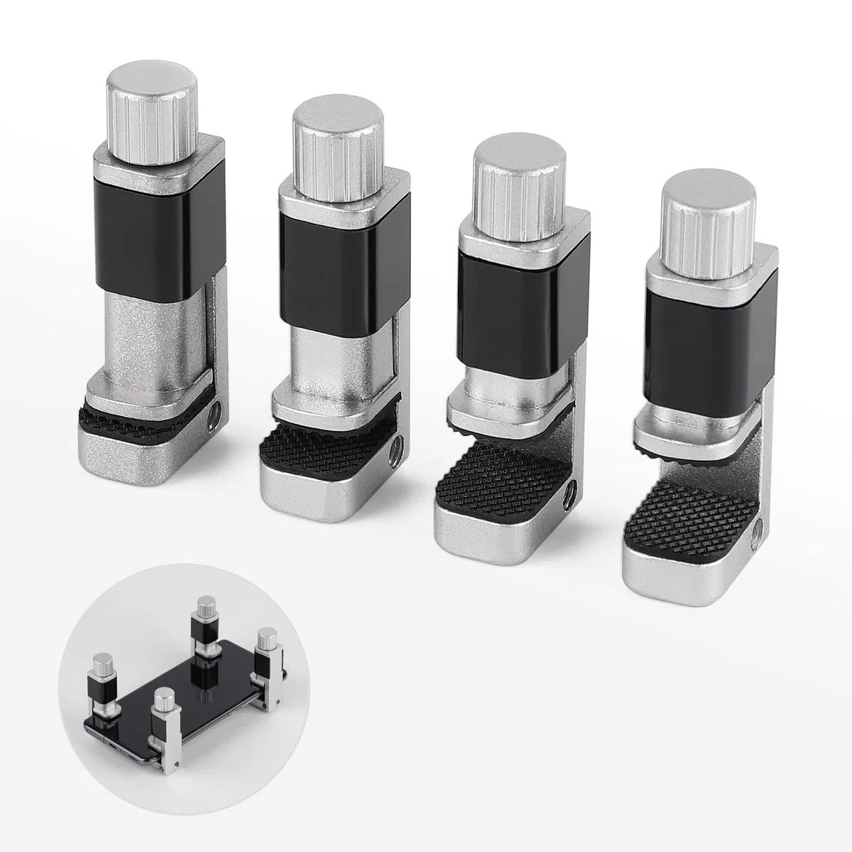 CPROSP 4pcs Morsetti per Incollaggio Display Telefono, Strumento per Riparazione di Schermi con Clip Metalliche Regolabile