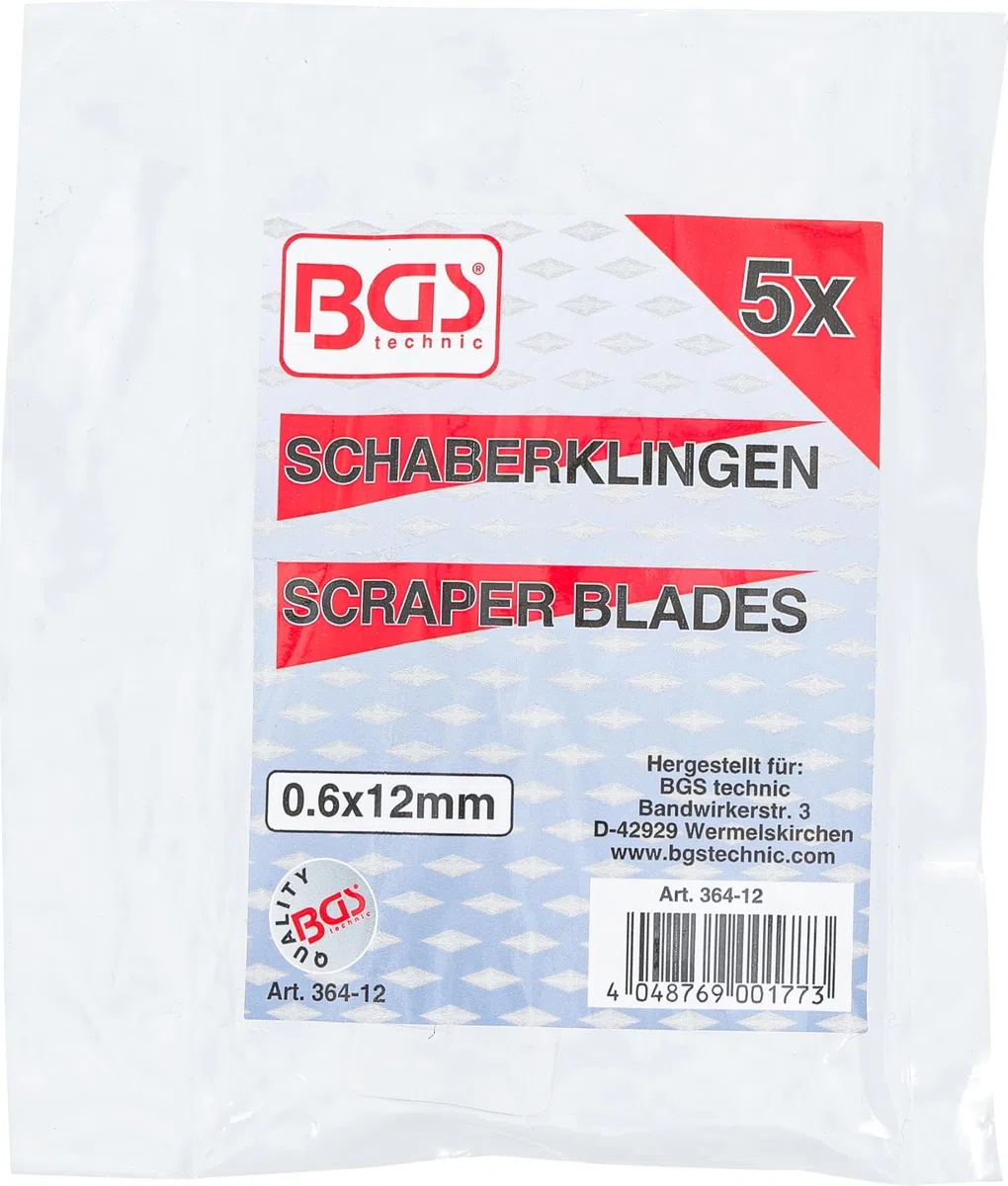 BGS 364-12 | Lame di ricambio raschietto per BGS 364 | 0,6 x 12 mm | 5 pz.