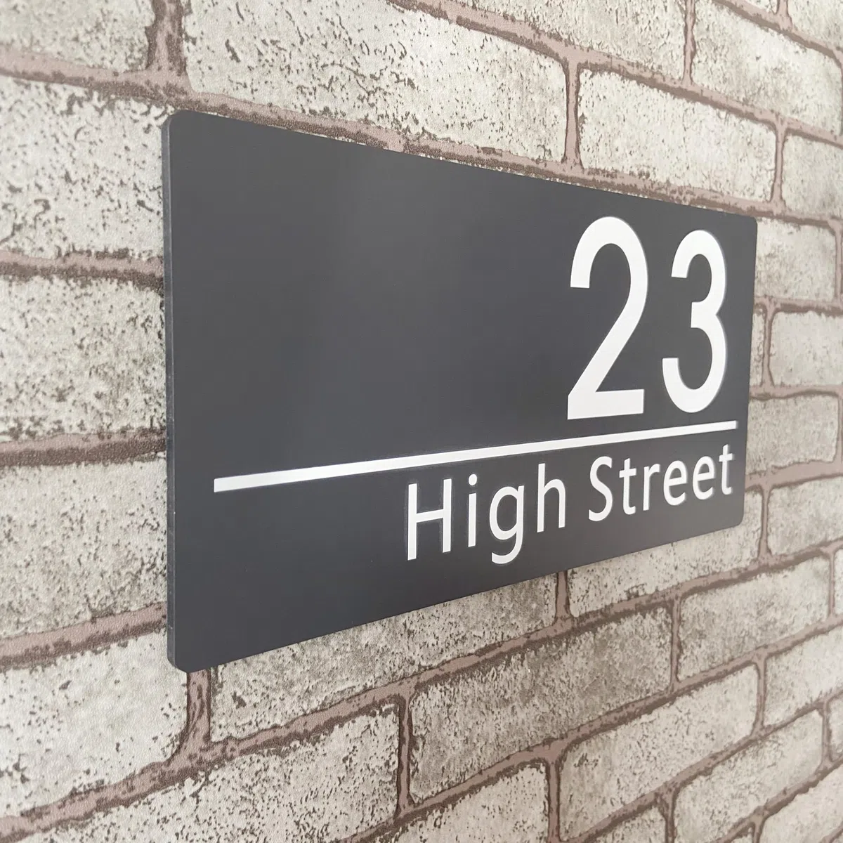 Numeri di Alluminio Compositi Personalizzati per Casa e Strada - Stampa per Esterni in Grigio Antracite per Hotel, Negozio, Appartamento