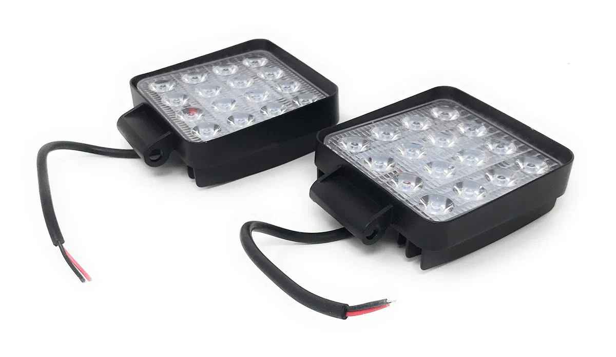 Tempo di Saldi 2 Fari 48W Quadrato, Faretto Led da Lavoro, 16 Led da 3W, di Profondità, Auto, Barca, Multicolore, 2 Pezzi