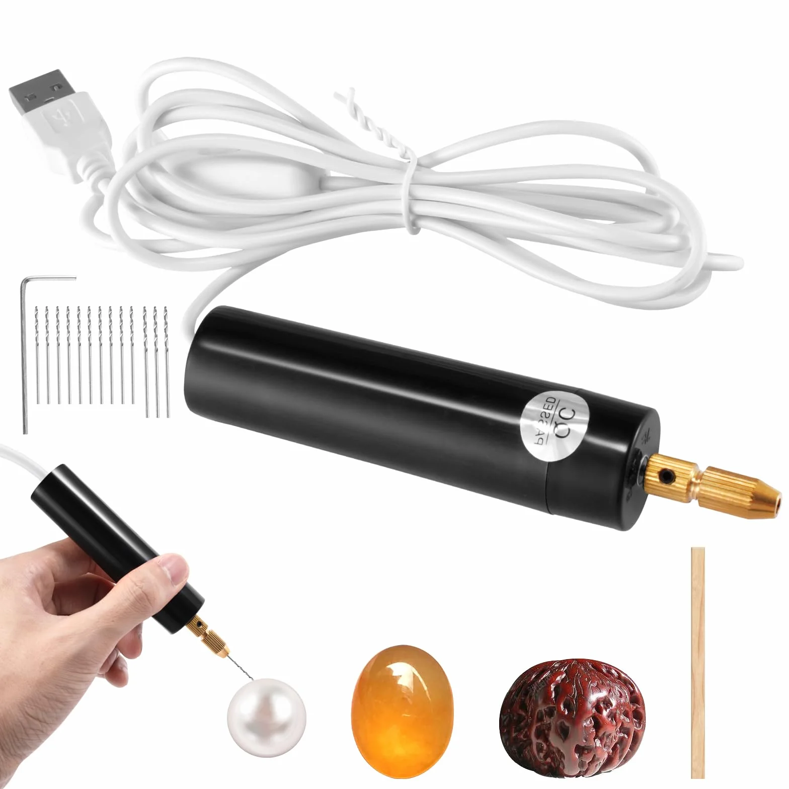 Mini Trapani Elettrici Portatile 5V Ricaricabile con 9 Pezzi Trapano USB Foratura Legno Plastica