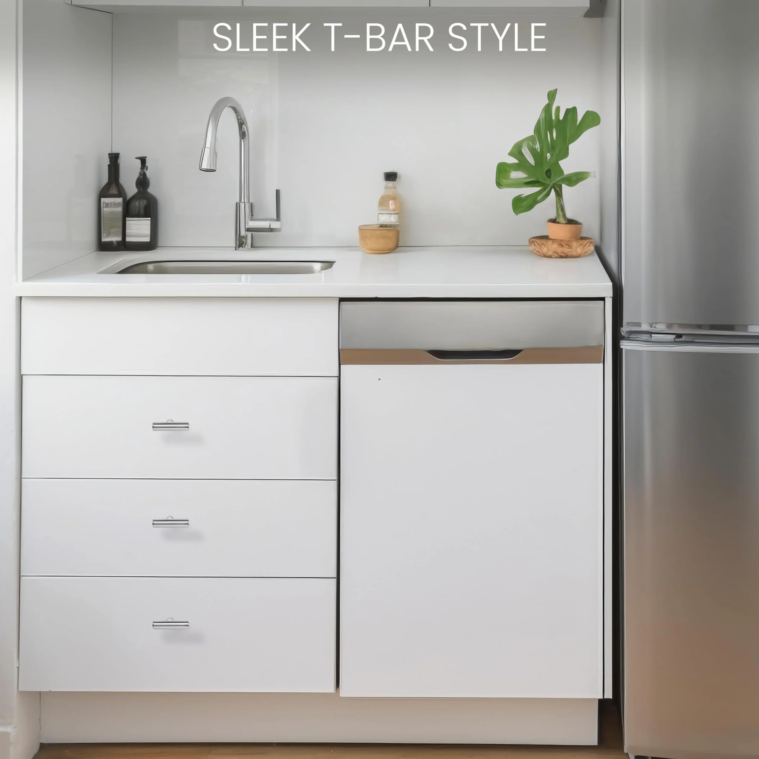 BELLE VOUS Confezione da 20 Maniglie Cucina per Armadio - 50mm Maniglie per Mobili a T con Rifinitura in Nichel - Maniglia Porta Inox - Per Cassetti, Armadi, Porte, Mobili, Bagni, Camera da Letto