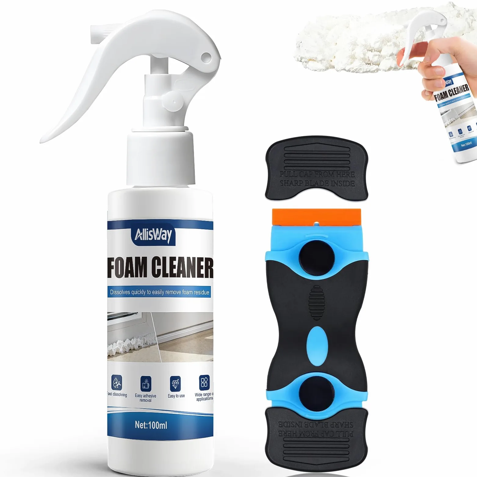 Poliuretano Espanso Schiuma, Pulitore Schiuma Poliuretanica, Solvente schiuma Edilizia Rimuove, Forte Rimozione Della Colla può Rimuovere di Poliuretano da Varie Superfici 100 ml