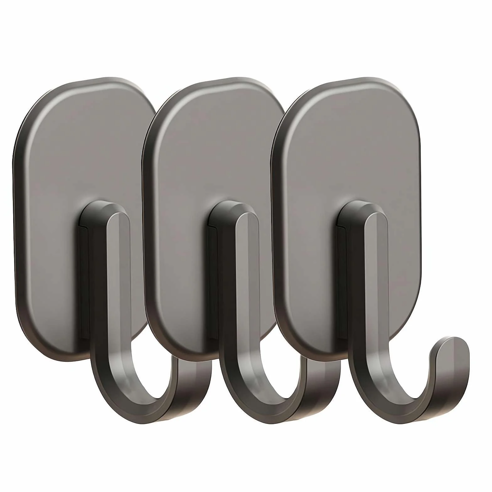 Ganci magnetici ABS 3 pezzi nero resistenti montaggio a parete