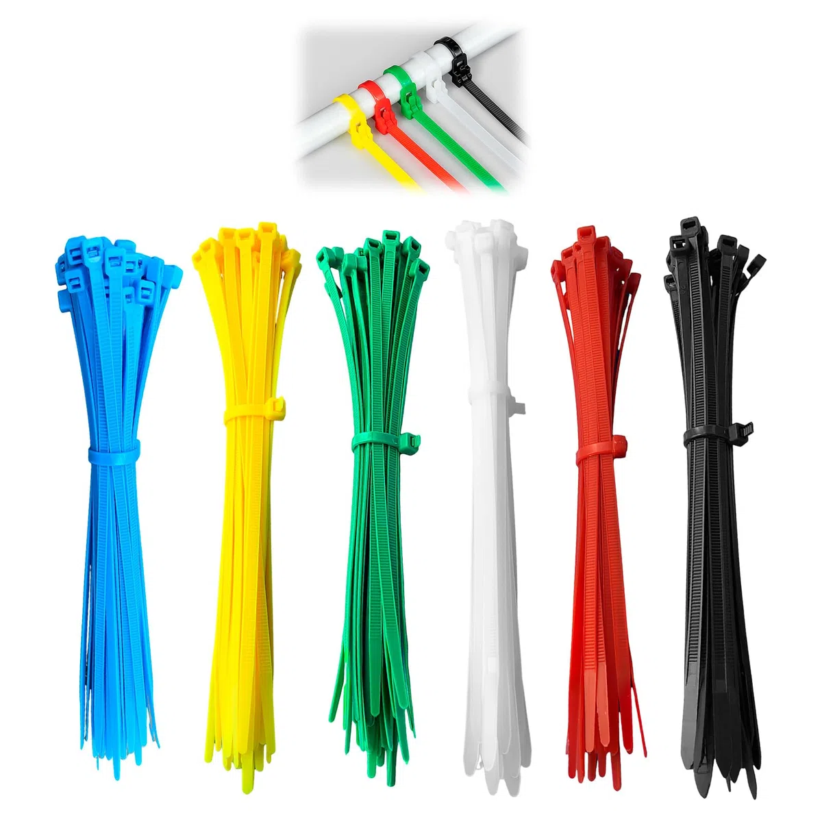 100 Pezzi Fascette Plastica Riutilizzabili, Fascette Colorate, Fascette Elettricista Autobloccanti Resistenti Per Recinzione Ordinare Cavi, per Famiglia,Giardino,Gestione dei cav, 200 x 4 mm