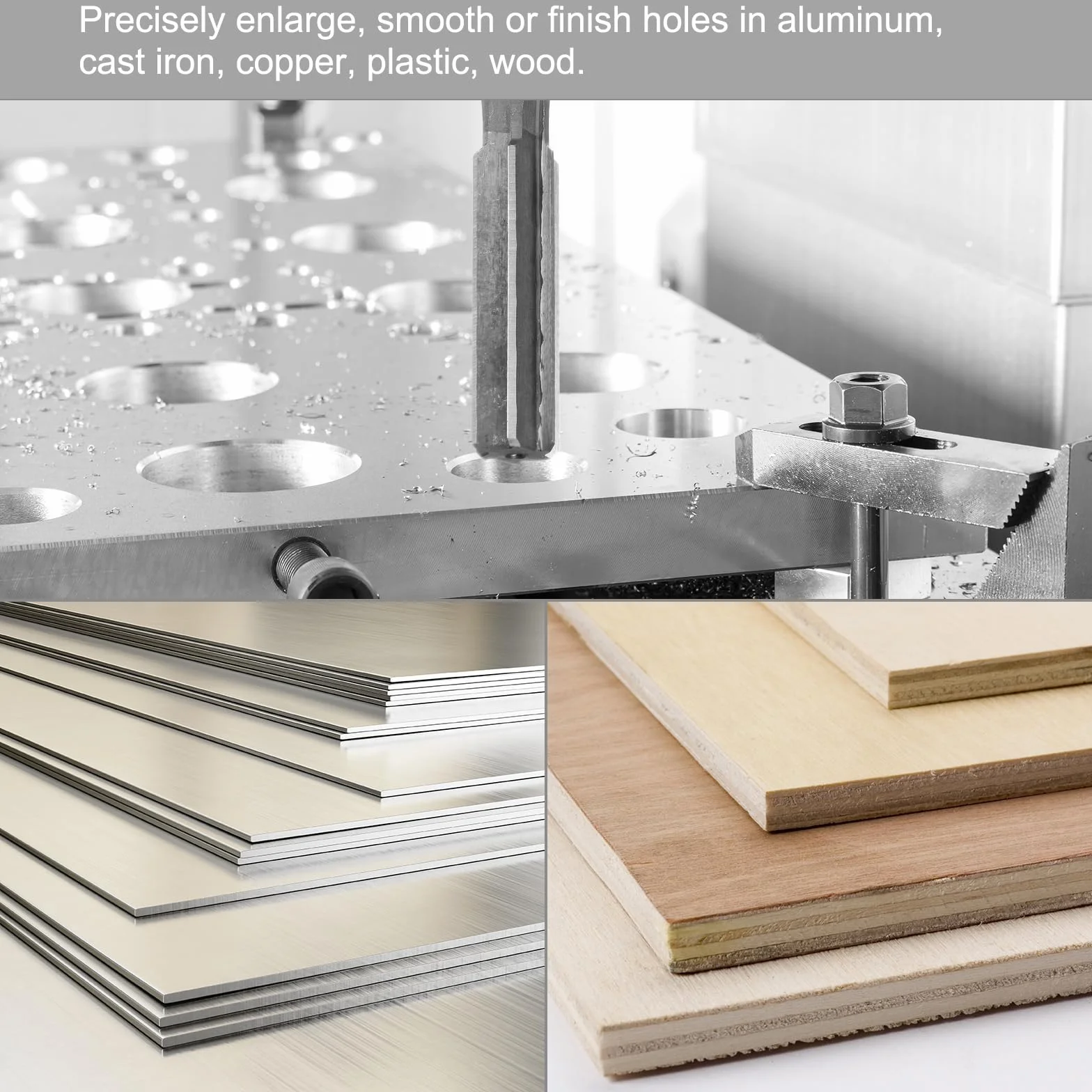 QUARKZMAN Alesatori a Mano, 5mm H7 Punta Trapano Alesatore Metrico per Alesatura Fori in Metallo Legno, Flauto Dritto in Acciaio ad Alta Velocità (HSS) Strumento