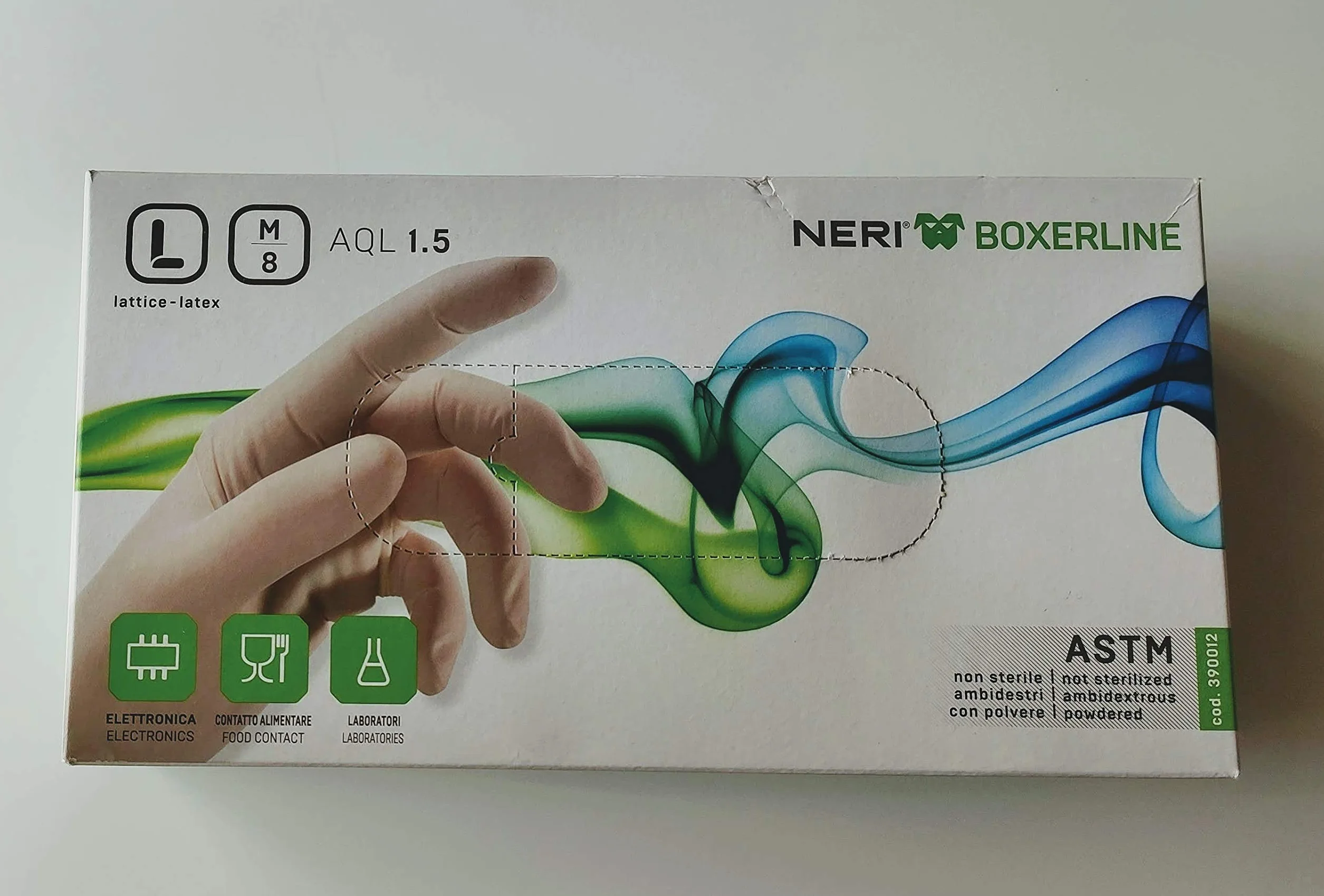Guanti 100% lattice naturale AQL 1,5