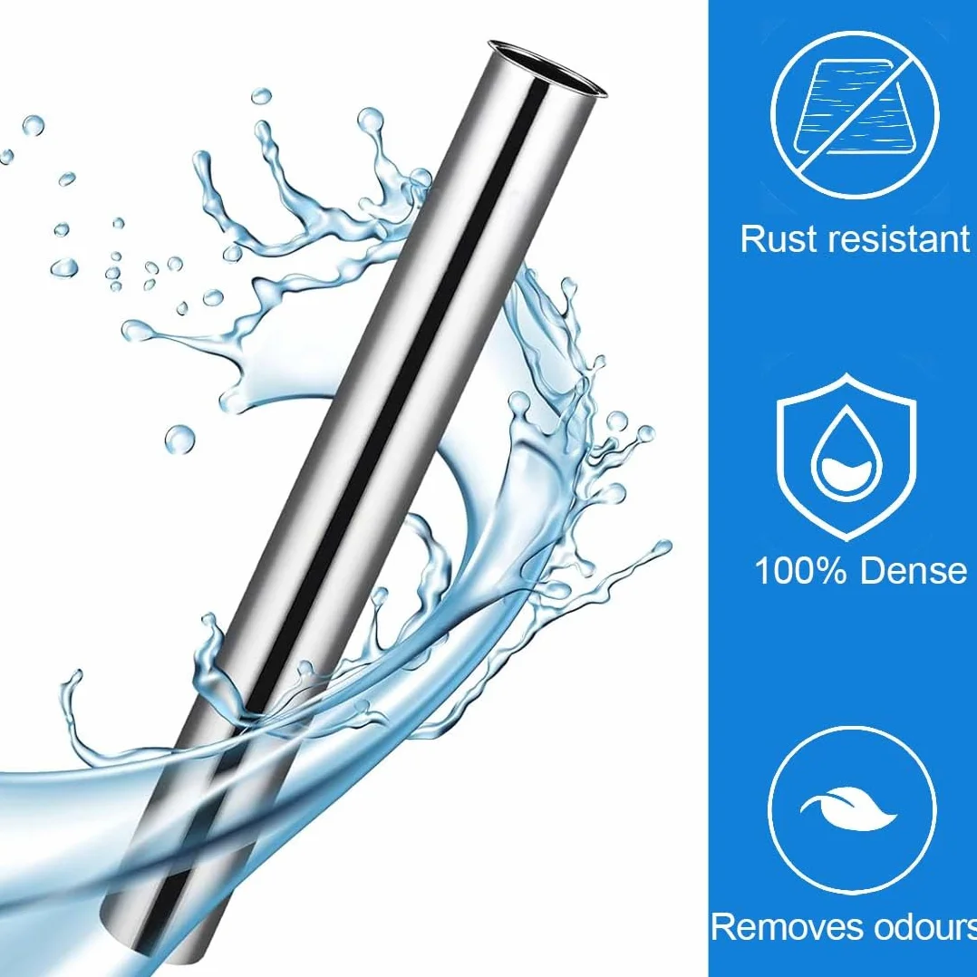GXGM Tubo Di Prolunga Per Scarico Lungo 300 Mm,Sifone Lavabo Bagno, Scarico Lavandino Bagno, Tubo Di Prolunga Per Scarico Cromato Per Scarico Del Lavabo (Dado, Rondella Di Tenuta In Gomma)
