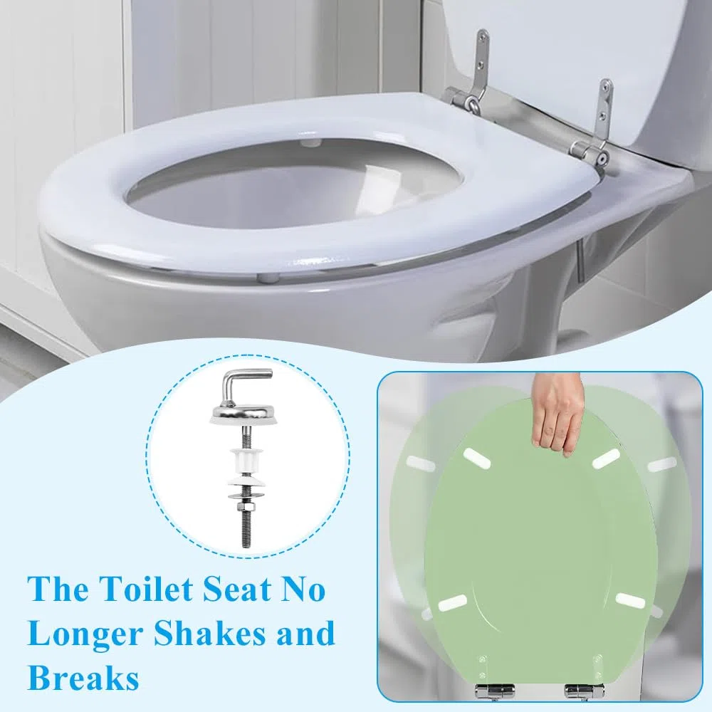 NAROSEBE 2 Kit Cerniere del Sedile del WC Cerniere Tavoletta WC Acciaio Inox Cerniere di Ricambio per WC Cerniere Copriwater Universali Kit Fissaggio Tavoletta per la Maggior Parte dei Modelli di WC