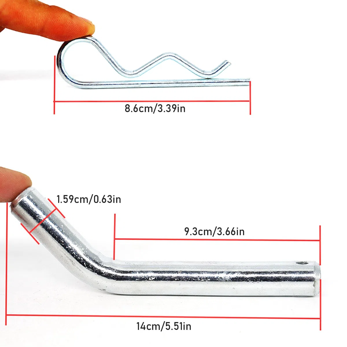 5/8 Pin da gancio, perno di ginnastica ricevitore | Pin del rimorchio con testa scanalata - per l'autostop per camion, gancio per le ganci del trattore, clip per le ganci per l'auto di