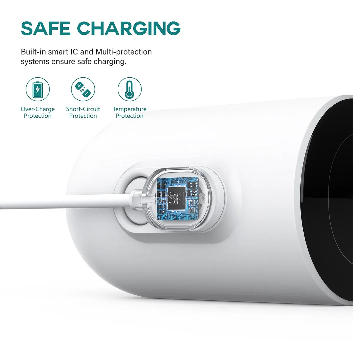 TUSITA 10-ft. da Esterno Cavo di Ricarica Magnetico Compatibile con Arlo Ultra 1 2 Pro 3 4 5 2K - 3M, Bianco