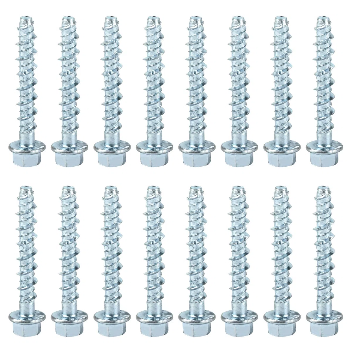 Confezione da 30 viti per cemento M6 x 50 mm, set di viti per cemento a testa esagonale, viti per cemento senza tasselli, zincate con rondella, tassello per muratura industriale architettura in