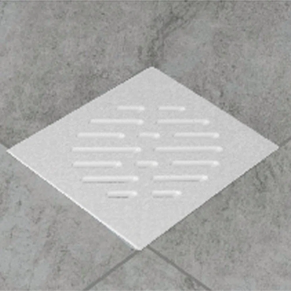 CHIUSINO SIFONATO Regolabile con GRIGLIA in ABS plastica 14X14 Scarico Laterale per Doccia