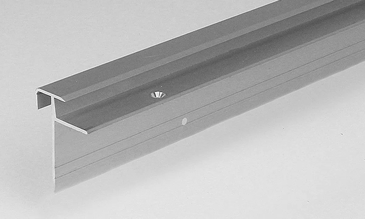 2 metri (2 x 1 m) Profilo per gradini / angolare (laminato), per inserimento, altezza: 8,5 mm, 33 mm (larghezza), alluminio anodizzato, forato