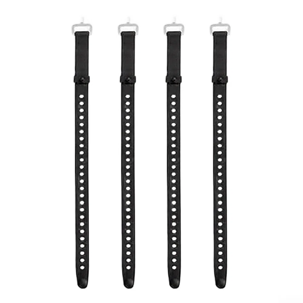 Cinghie regolabili in gomma con fibbie, strumento di ancoraggio di lunga durata resistente alle intemperie per tubi di ferro, camion, uso industriale, 30 cm 45 cm (45 cm x 2,5 cm, nero)