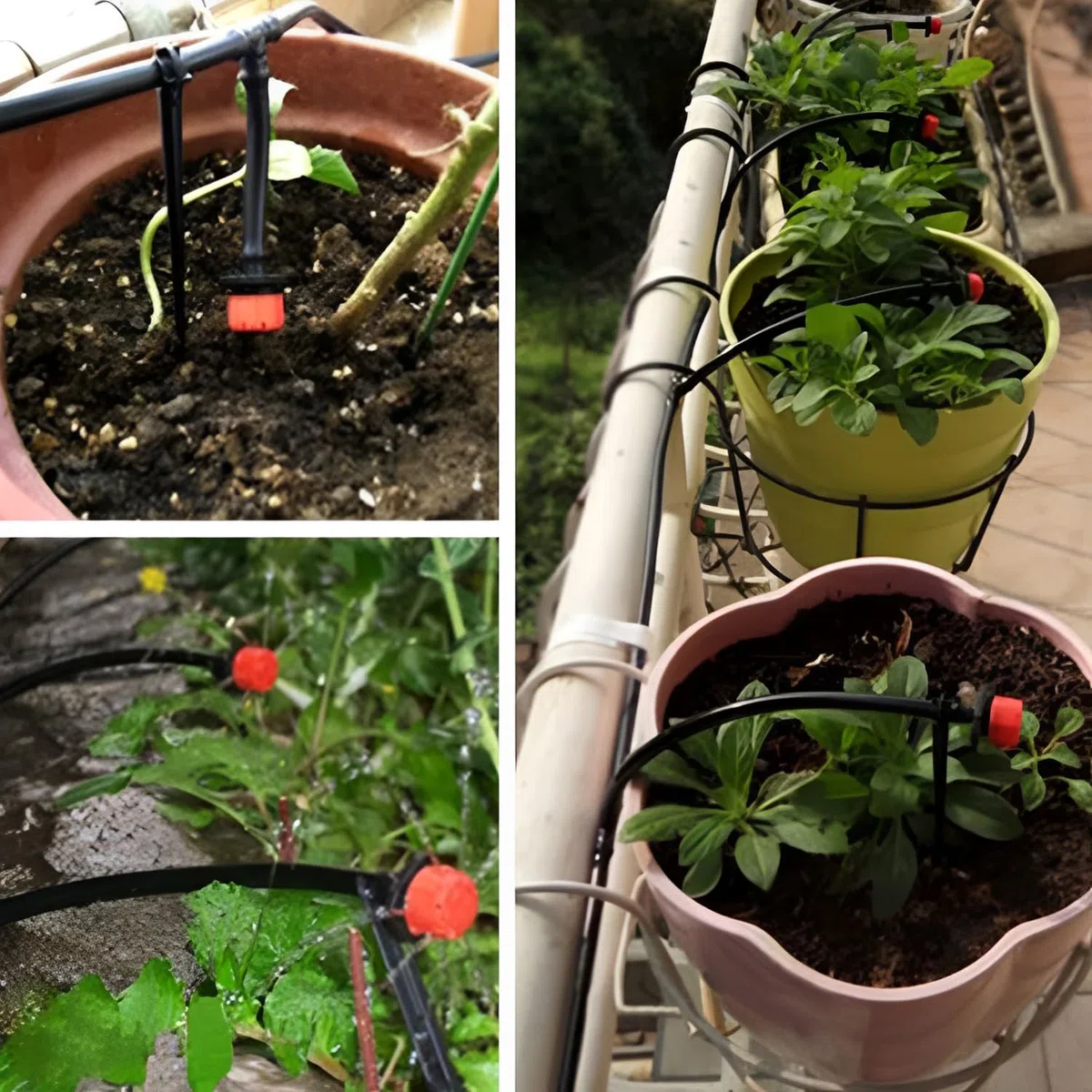 100 supporti per tubi capillari neri, accessori per irrigazione, supporti per tubi a goccia, supporti per prese a terra, supporti per tubi flessibili, ancoraggi a terra per tubo capillare di