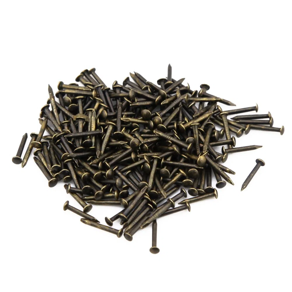 Yasorn Attrezzi decorativi di scatole decorative dell'oggetto d'antiquariato del chiodo di legno Accessori Mini vite del chiodo (bronzo, insieme di 500pcs)