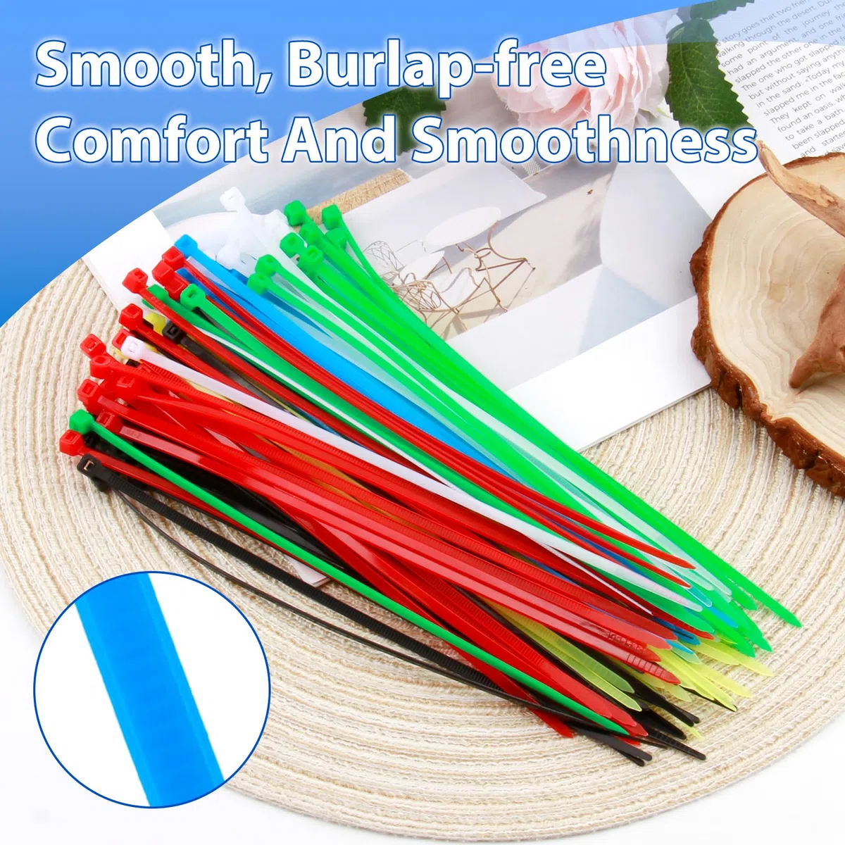 100 Pezzi Fascette Plastica Riutilizzabili, Fascette Colorate, Fascette Elettricista Autobloccanti Resistenti Per Recinzione Ordinare Cavi, per Famiglia,Giardino,Gestione dei cav, 200 x 4 mm