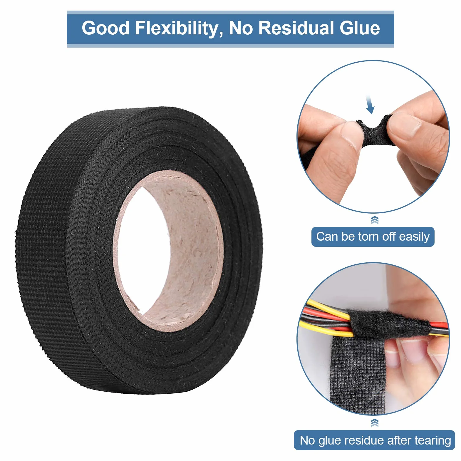 Keenso Nastro per cablaggio automobilistico, nastro per cablaggio automobilistico resistente alle alte temperature (19 mm * 15 m)