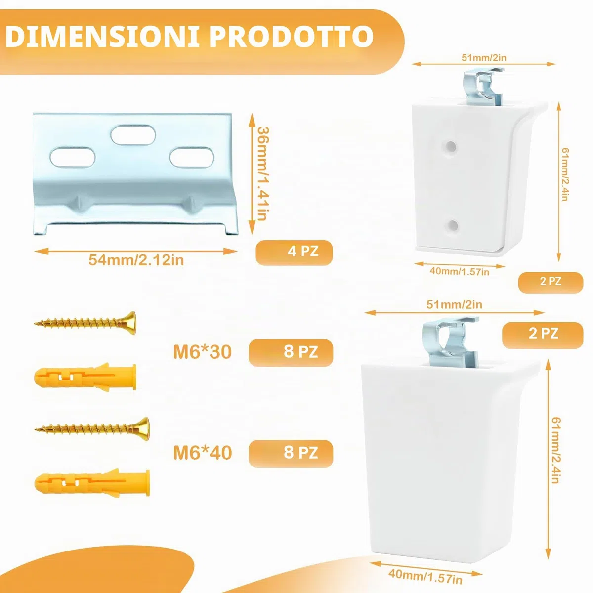 4 Pezzi Attaccaglie per Pensili Pesanti Cucina, Attaccaglie per Mobili Sospesi, Montaggio Staffa Pensili per Armadietti da Bagno