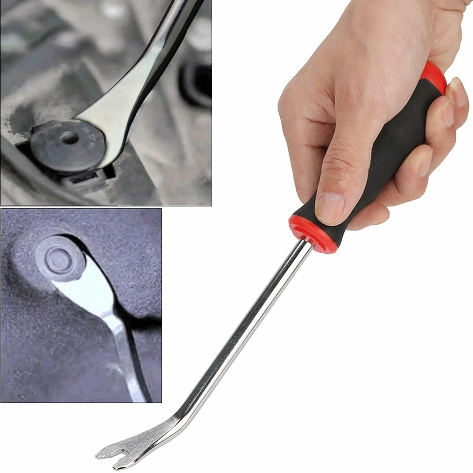Cacciavite Per Estrattore Di Chiodi, Fermaglio Cacciavite Strumento Per La Rimozione Di Graffette in Acciaio Legato Piede Di Porco Per La Riparazione Della Portiera Dell'auto (corto)