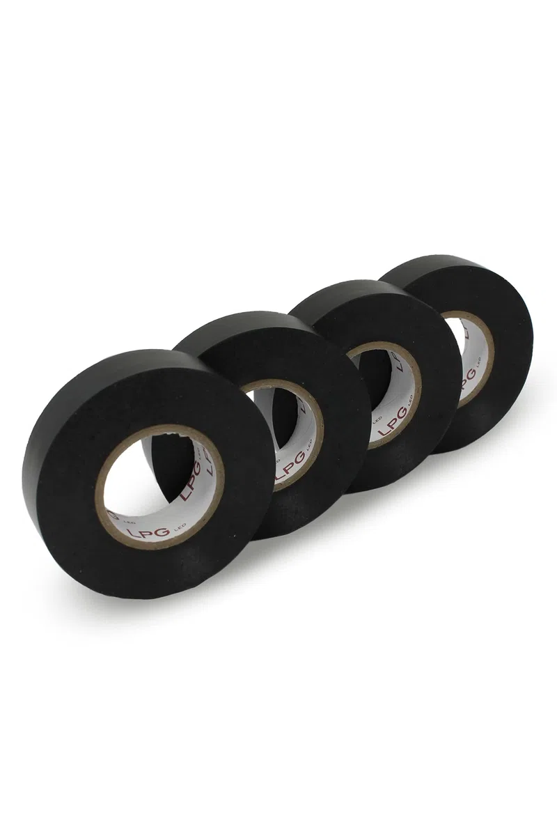 Nastro isolante 4 rotoli da 25 m cada uno - spessore 0.15 mm ignifugo ed impermeabile e ultraresistente (Nero)