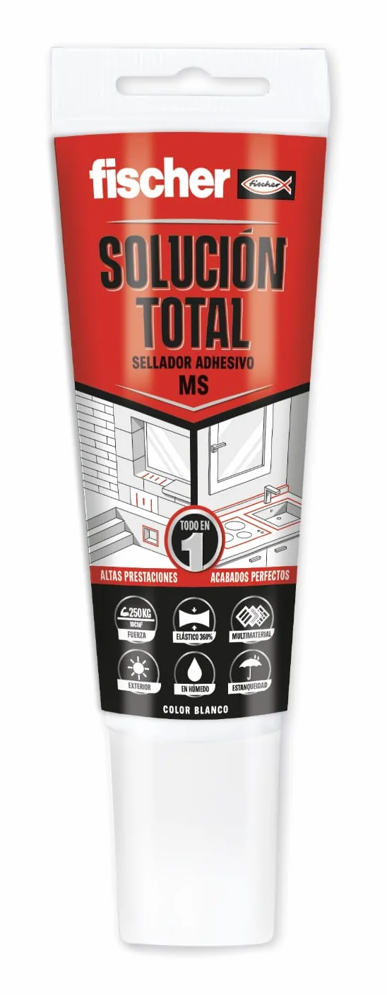 fischer Sigillante per guarnizioni MS Express 80 ml Bianco, colla monocomponente impermeabile