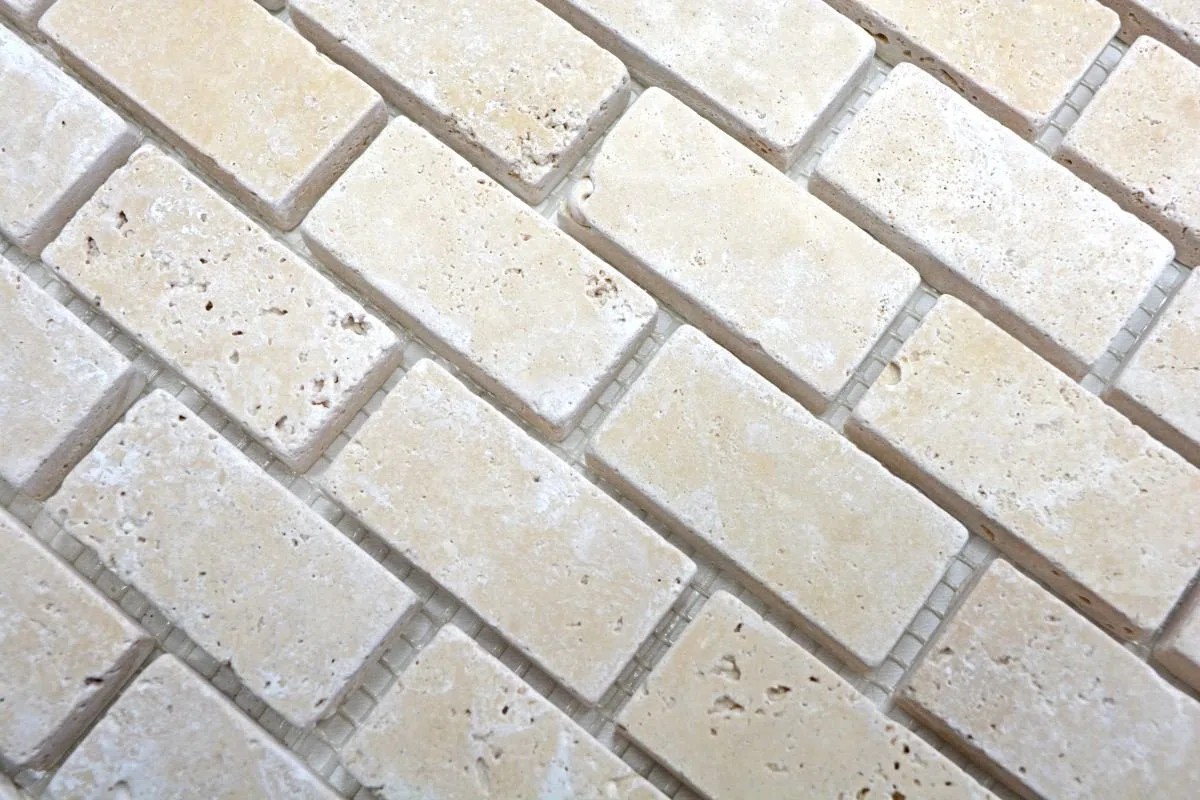 Tessere di mosaico Travertino Pietra naturale beige Mattone Antico