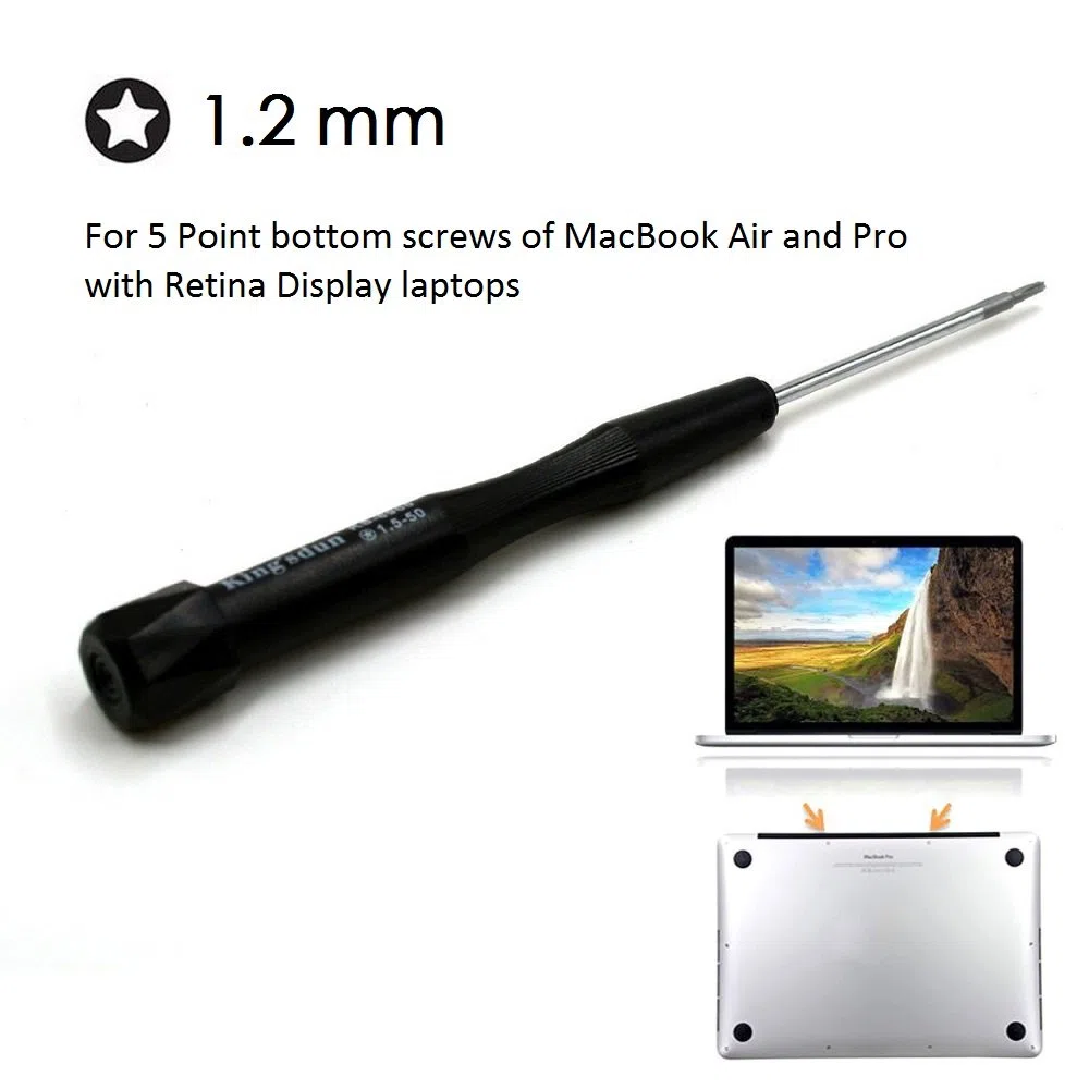 Fongmore P5 1,2 mm Pentalobe Cacciavite T5 Torx e PH000 Phillips - Set di cacciaviti con spudgers Pry Bar per MacBook Pro e Air con display Retina