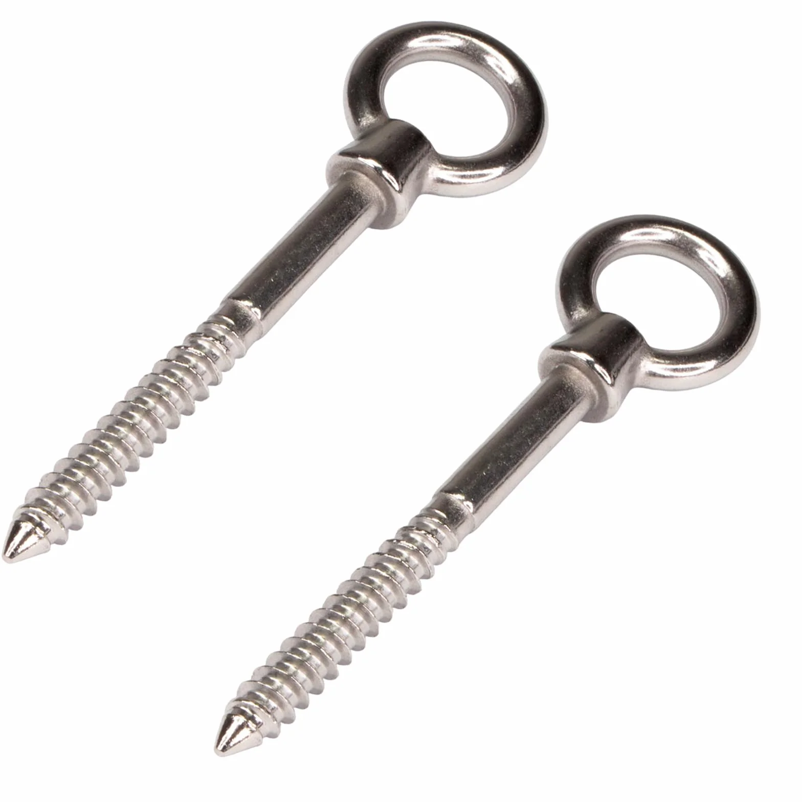 PRIOstahl Bullone oculare con filettatura in legno, vite ad occhiello, dado ad anello, bullone – Dimensioni: 10 x 100 mm, 2 pezzi per il fissaggio per legno, muratura, fune metallica antiruggine in