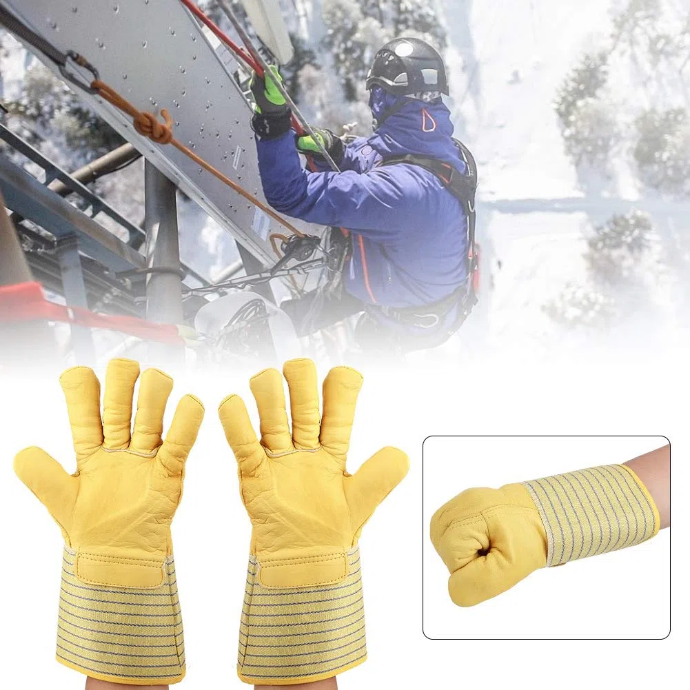 Sonew Guanti criogenici Guanti da lavoro in pelle Resistenti al freddo Guanti invernali caldi Antivento Impermeabile Polsino lungo Azoto liquido Protezione per le mani Unisex
