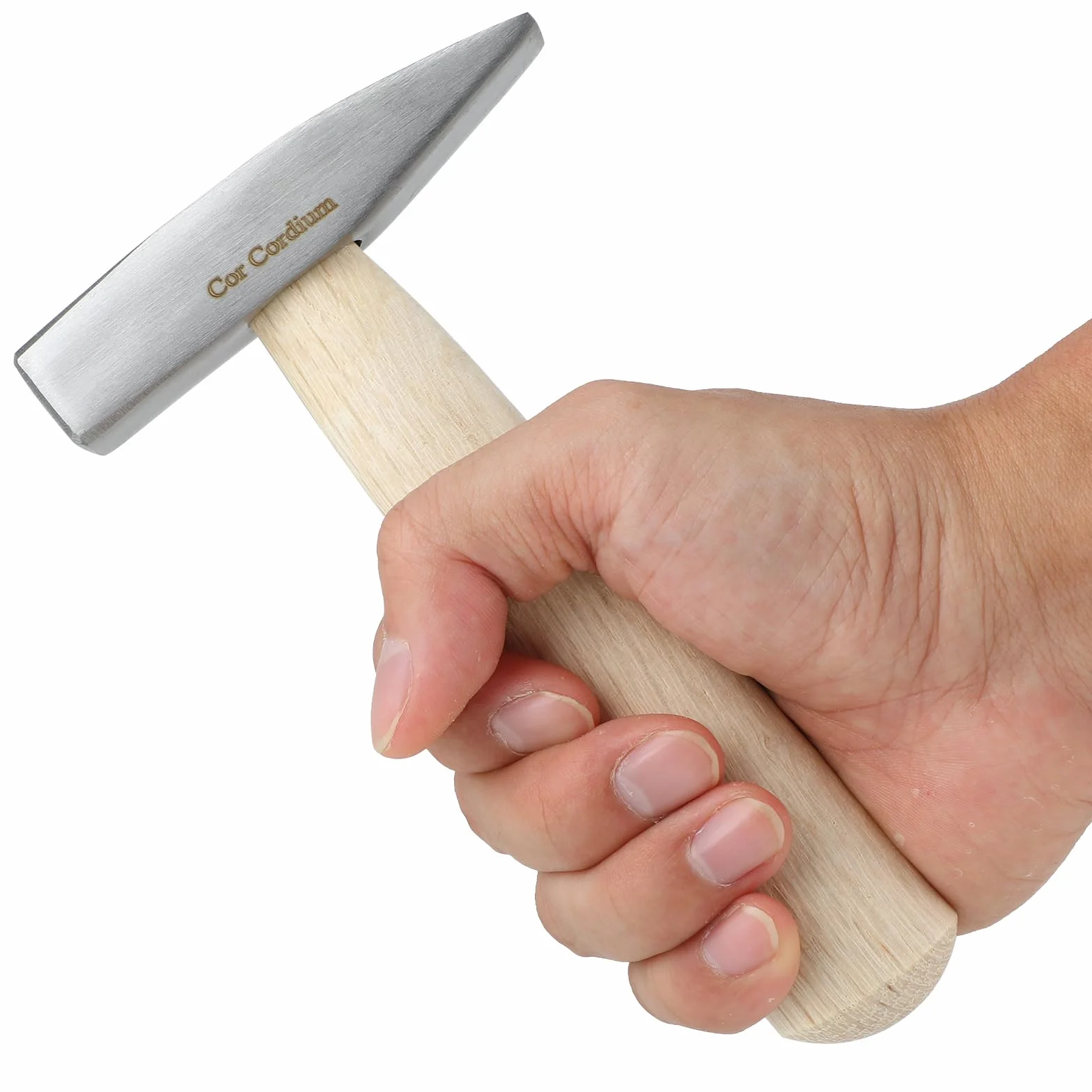 Martello da ingegnere in acciaio con manico corto in legno, 200 g, piccolo martello per fabbro e fai da te