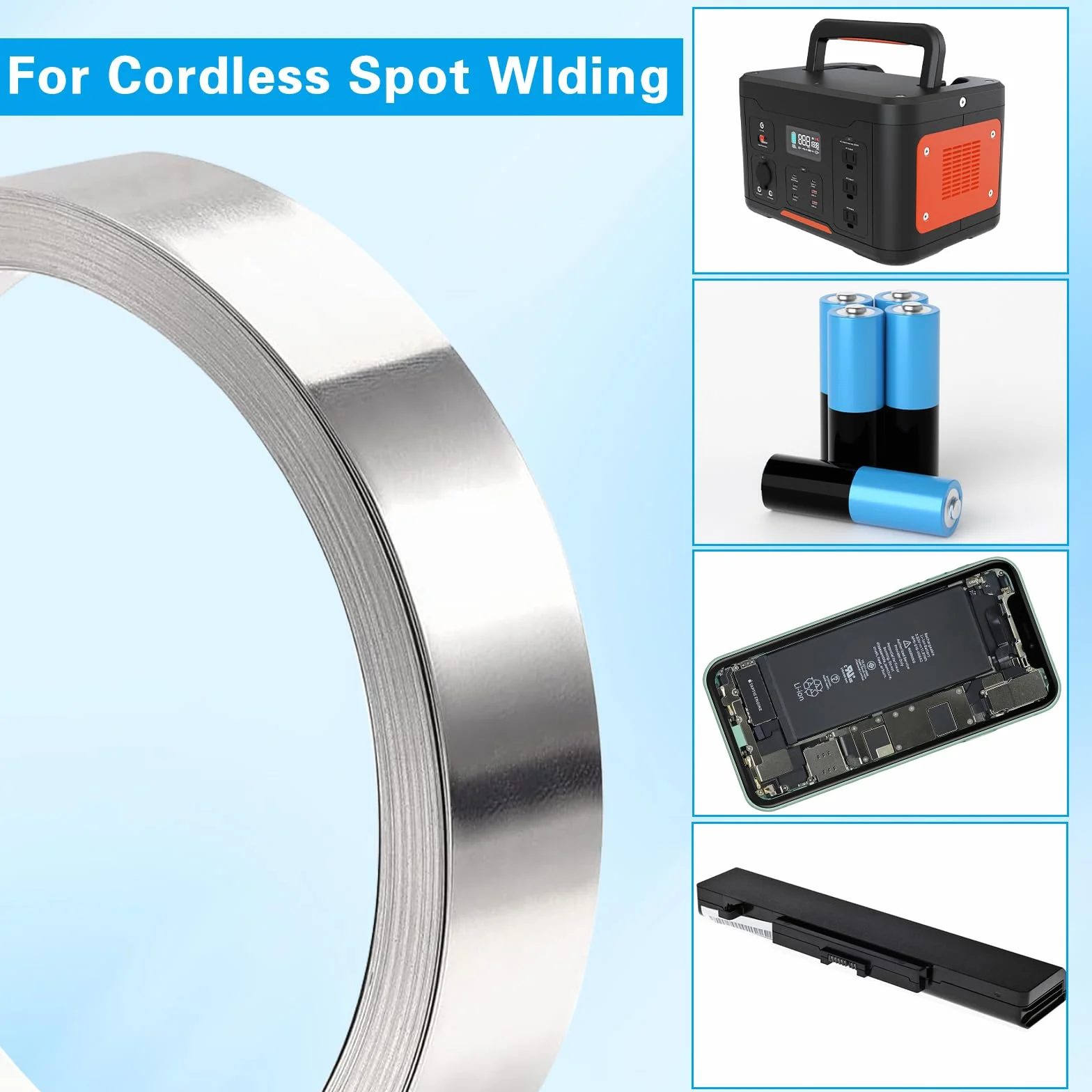 20m Nastro In Nichel, 8 x 0,12mm Striscia di Nichel Puro con Alta Conduttività, Saldature a Punti per Piattina Nickel per 18650 Batterie, Nichel Striscia per Lavorazioni Artigianali (10M/Rotolo)
