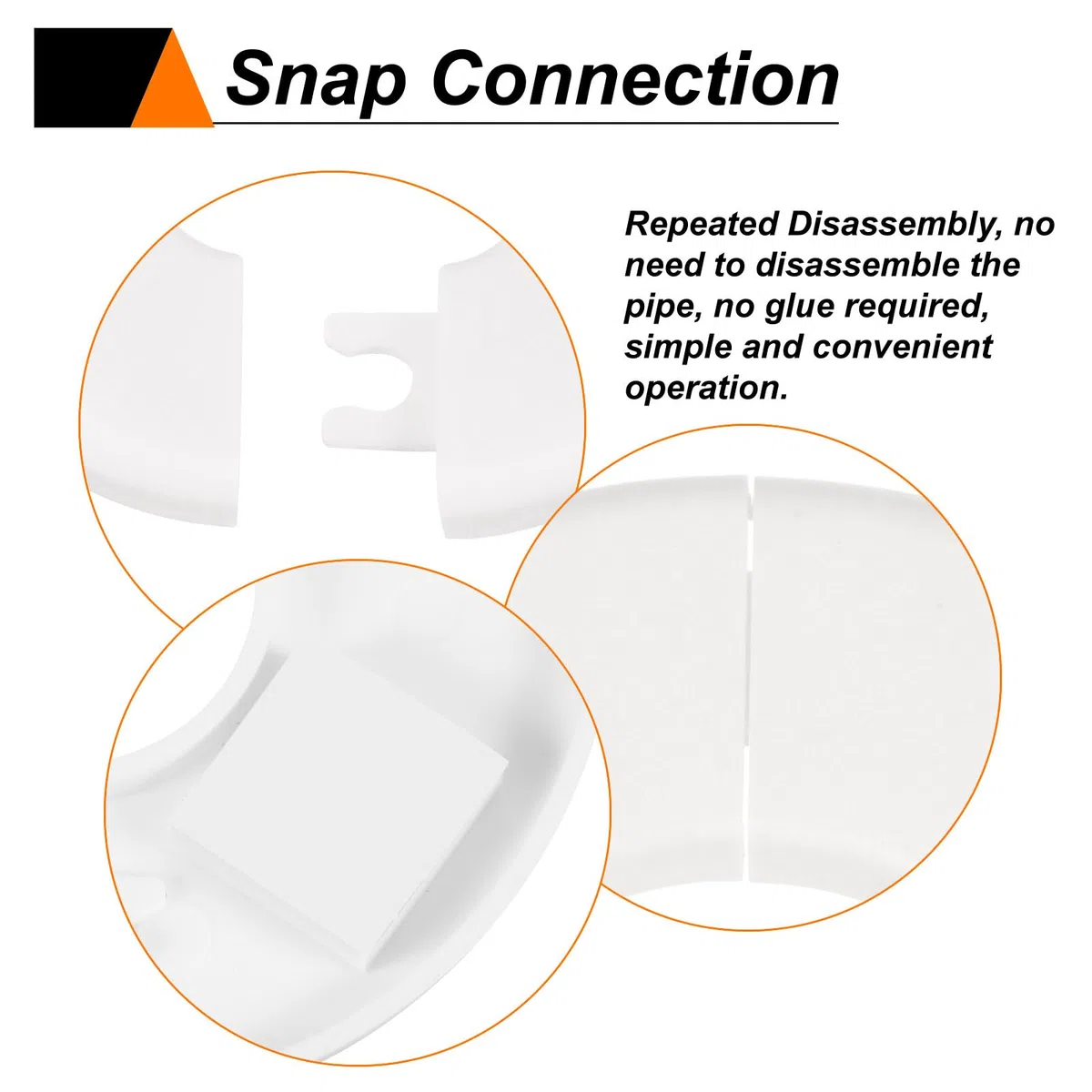 QUARKZMAN 2Pcs Wall Split Flange 44mm/1.7" Autoadesivo Piastre Di Copertura Idrauliche ABS Plastica Piastra Scutetto Rotonda Design A Fibbia Per Tubi Acqua Decorazione Bagno Cucina Bianco