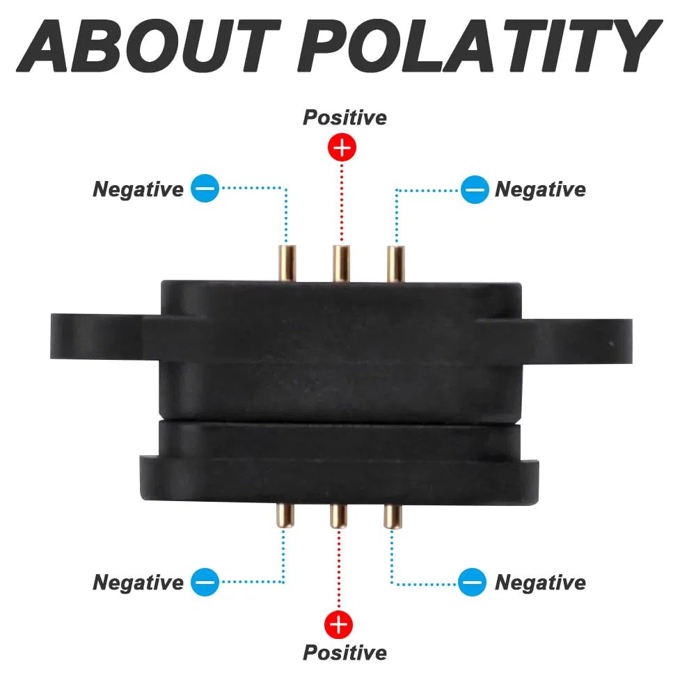 3Pin Magnetic Pogo Pin Connector, 3Pin Male & Female PogoPin Magnetic Connector, 2.54mm Through Holes 3-Pin DC Charging Power Socket (10 Pcs)