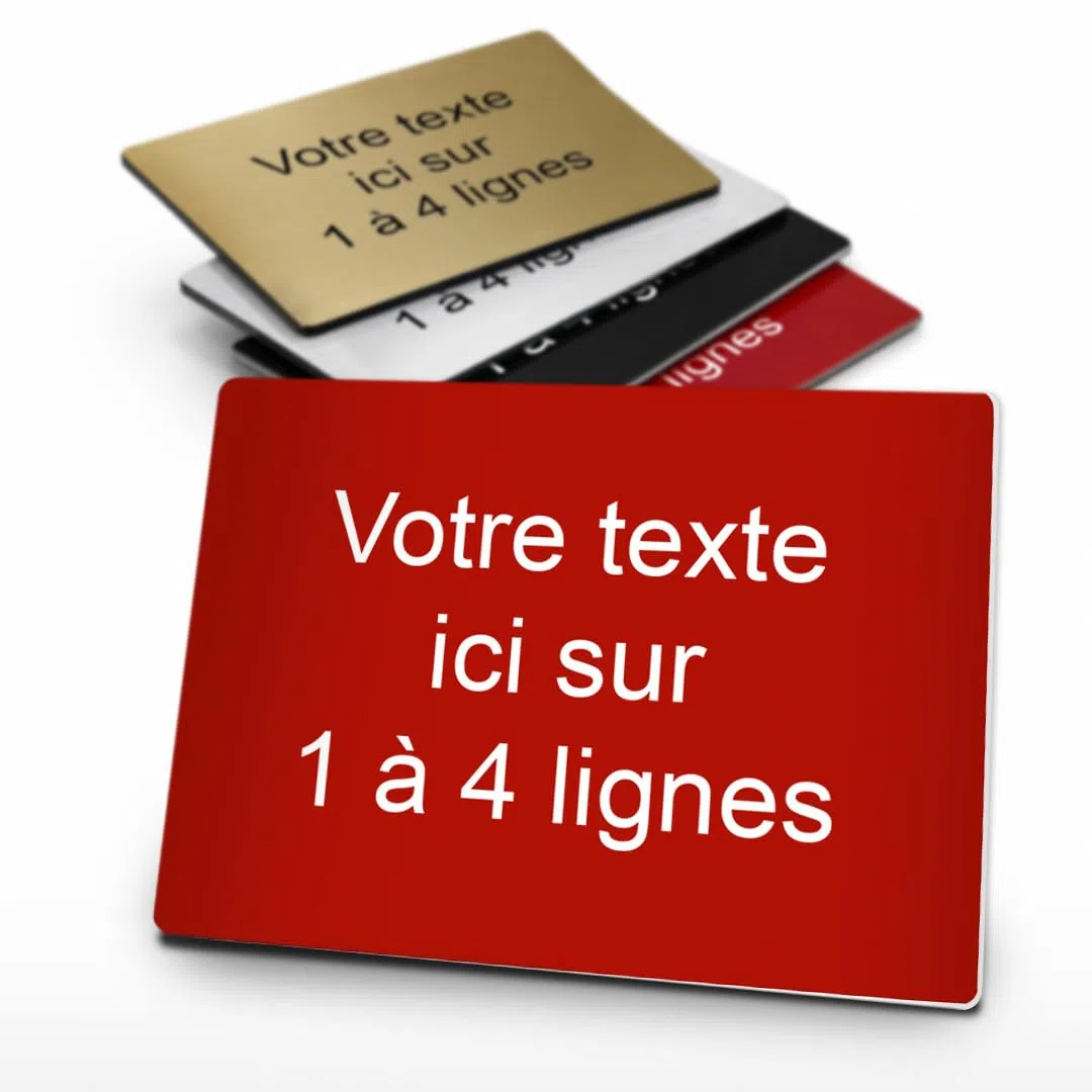 Mygoodprice - Targa con incisione personalizzata da 1 a 4 righe, 20 x 15 cm, adesiva, colore: Rosso