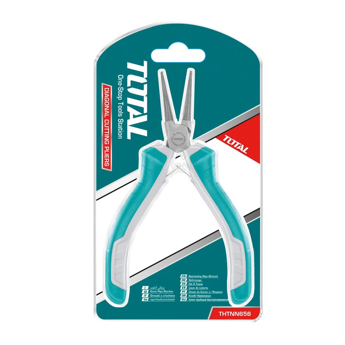 TOTAL - Mini pinze a becchi tondi | 115 mm | Ideale per gioielli | Compatto e versatile | Massima precisione | Realizzato in cromo vanadio | Manico bimateriale