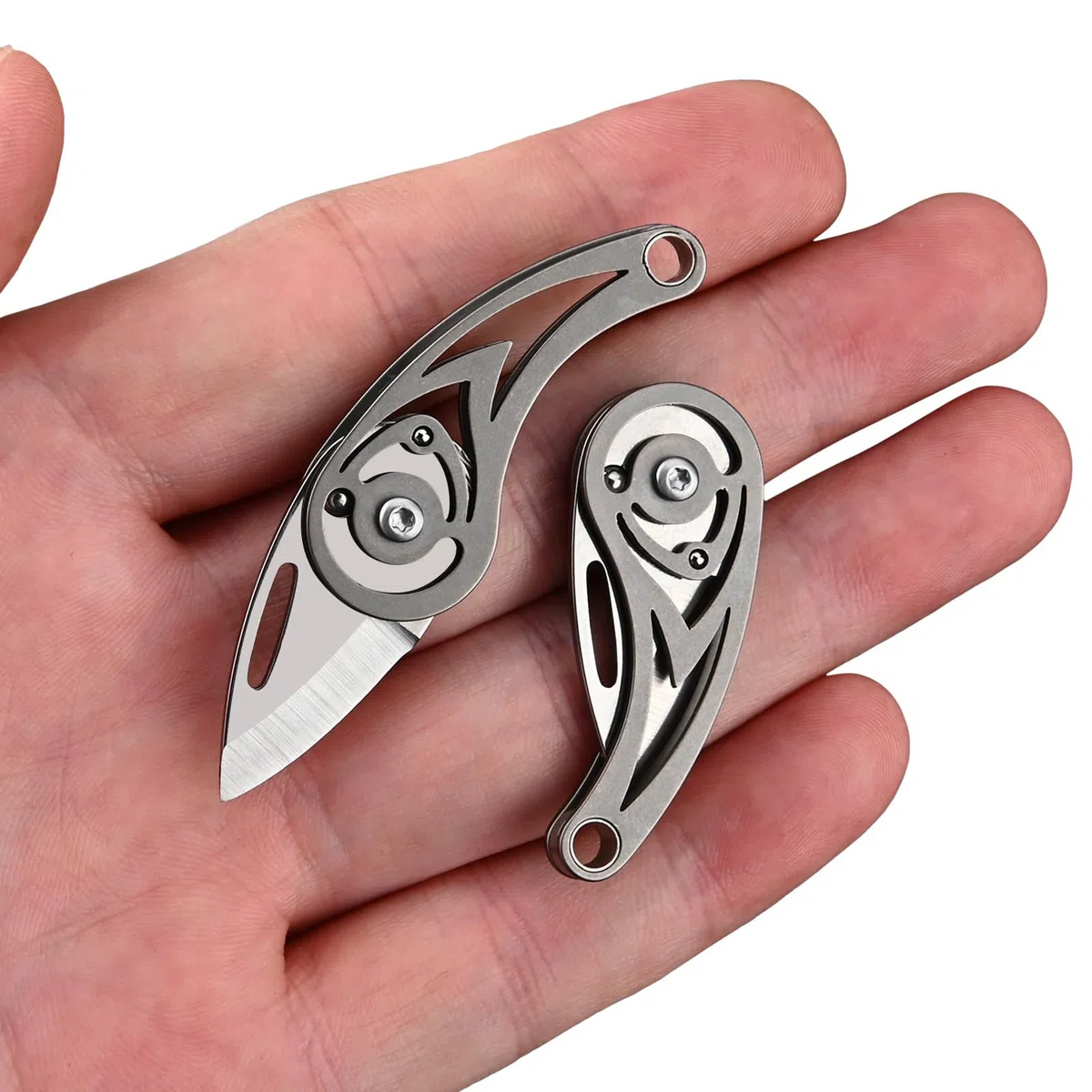 BEEK EDC Mini coltello portachiavi pieghevole in titanio, coltello tascabile per taglio e esterno, regalo per uomini e donne