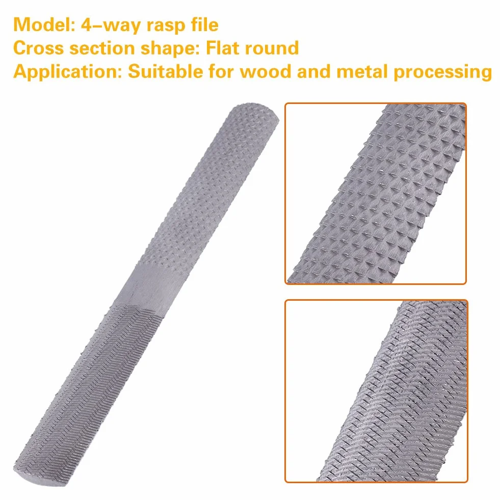 4 in 1 Acciaio Raspa Lima legno 8 pollici Raspa File di Legno Mezza Tonda a Mano Mile Lavorazione del Legno Carving Raspa Grossolano Strumento