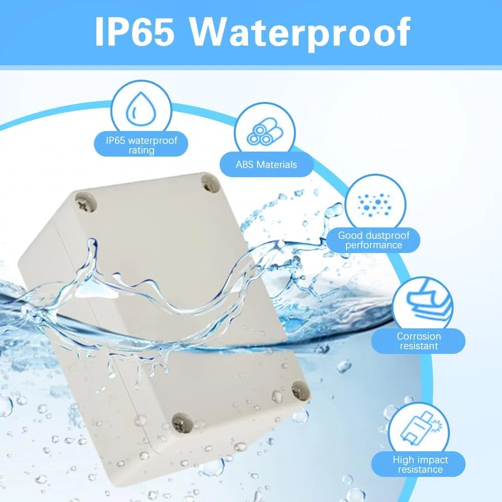 Scatole di progetto elettroniche impermeabili IP66, 1 pezzo Scatola di derivazione elettrica in ABS Scatola di derivazione impermeabile per cavi elettronici interni ed esterni(100x68x50 mm)