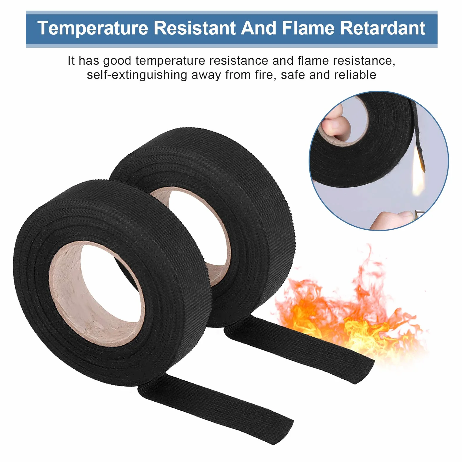 Keenso Nastro per cablaggio automobilistico, nastro per cablaggio automobilistico resistente alle alte temperature (19 mm * 15 m)