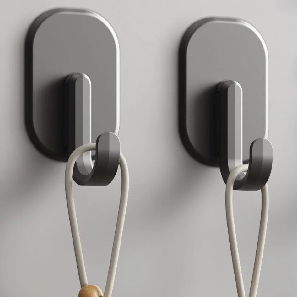 Ganci magnetici ABS 3 pezzi nero resistenti montaggio a parete