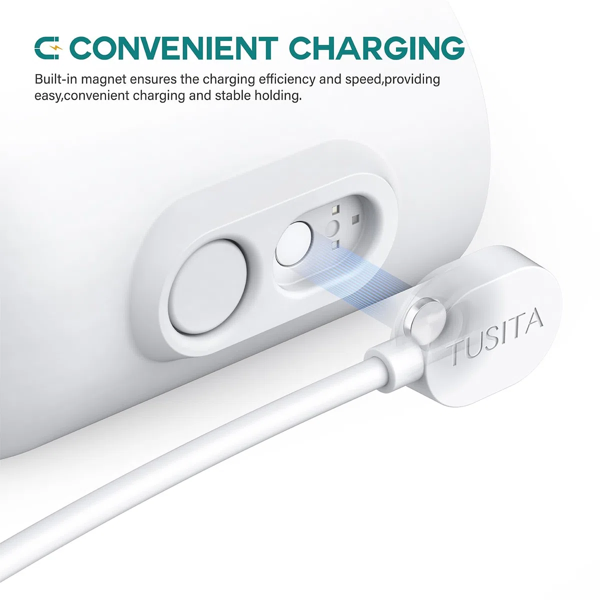 TUSITA 10-ft. da Esterno Cavo di Ricarica Magnetico Compatibile con Arlo Ultra 1 2 Pro 3 4 5 2K - 3M, Bianco